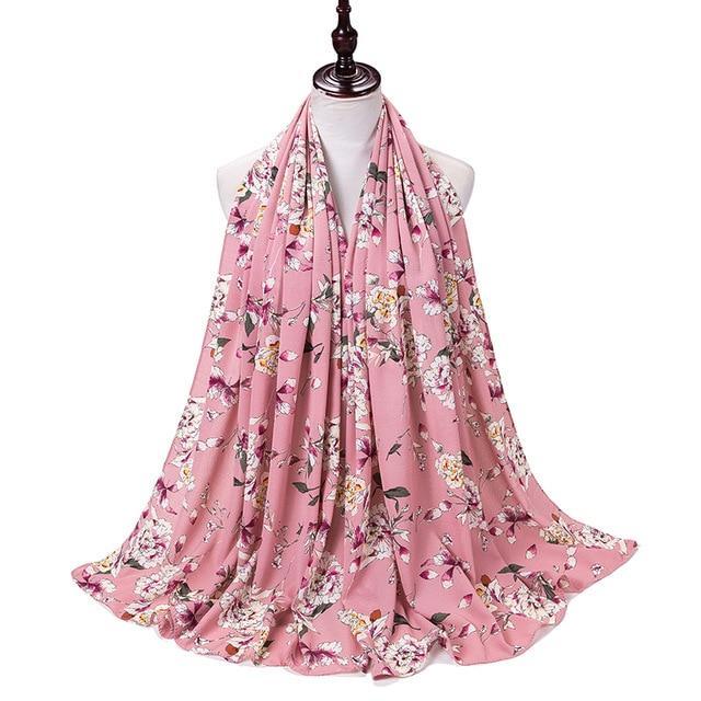 Big Flowers Chiffon - Hijaby Fashion