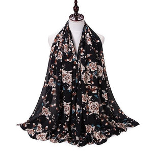 Big Flowers Chiffon - Hijaby Fashion