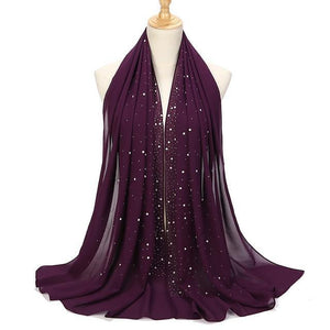 Diamond & Pearl Stud Hijab - Hijaby Fashion
