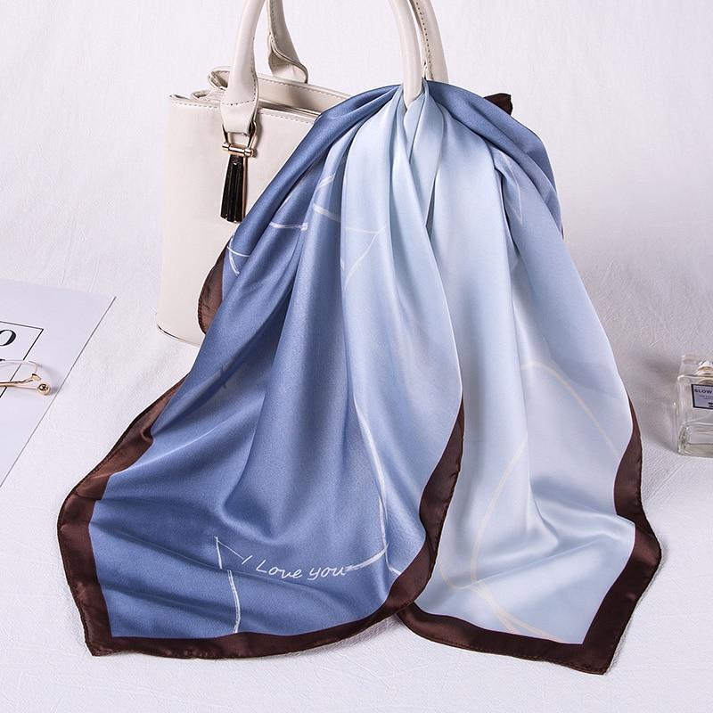 Outlined Square Satin Gradient Hijab - Hijaby Fashion