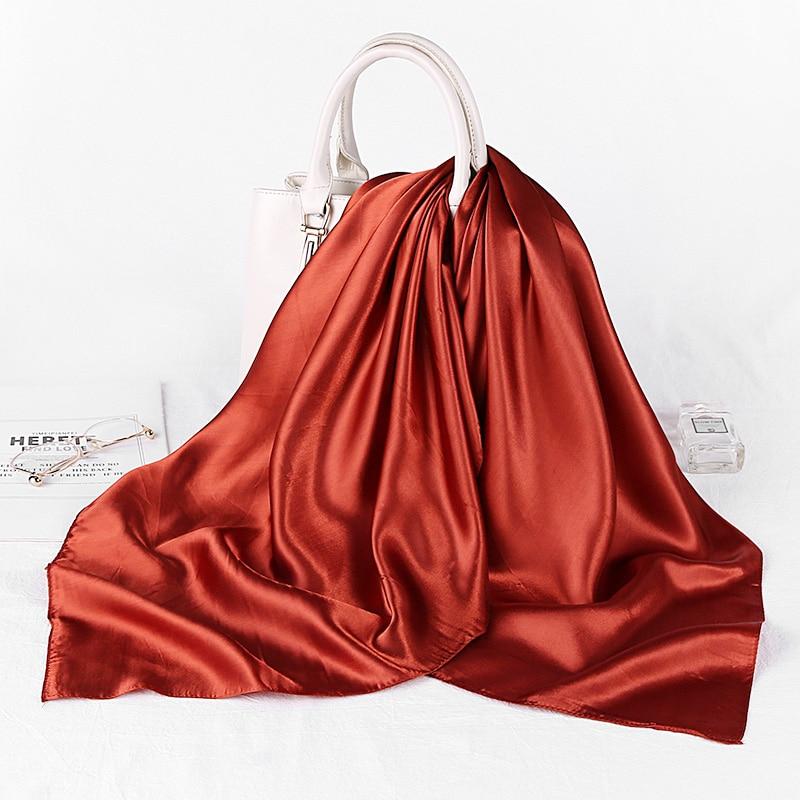 Plain Square Satin Hijab - Hijaby Fashion