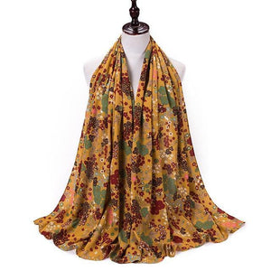Colorful Flowers Chiffon - Hijaby Fashion