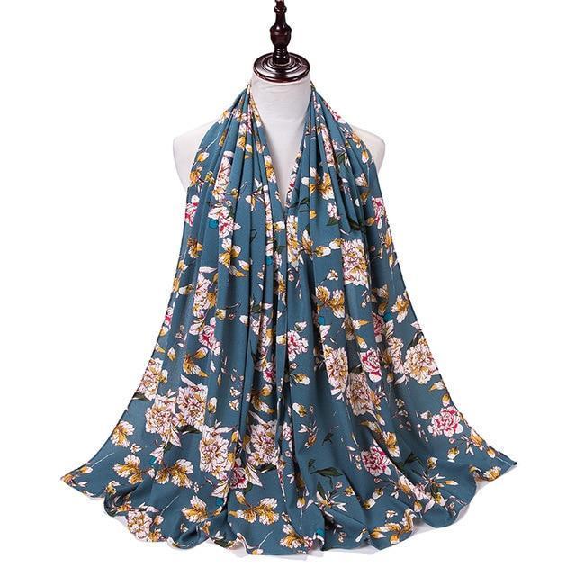 Big Flowers Chiffon - Hijaby Fashion