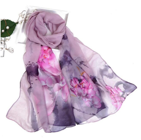 New Bloom Flower Chiffon Hijab - Hijaby Fashion