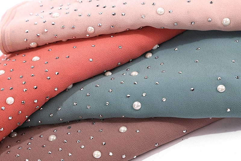 Diamond & Pearl Stud Hijab - Hijaby Fashion