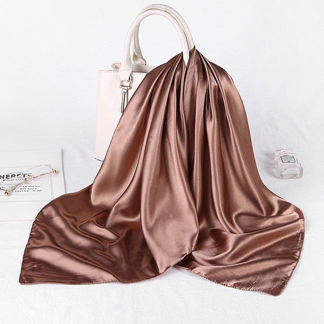 Plain Square Satin Hijab - Hijaby Fashion