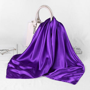 Plain Square Satin Hijab - Hijaby Fashion
