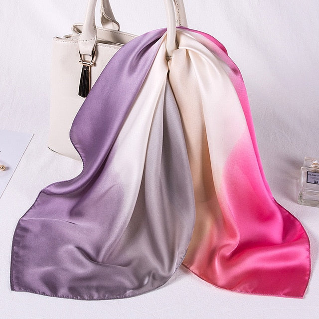 Gradient Square Satin Hijab - Hijaby Fashion