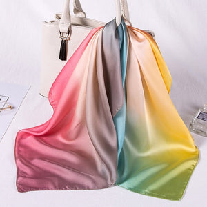 Gradient Square Satin Hijab - Hijaby Fashion