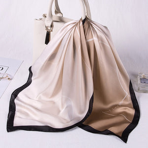 Outlined Square Satin Gradient Hijab - Hijaby Fashion