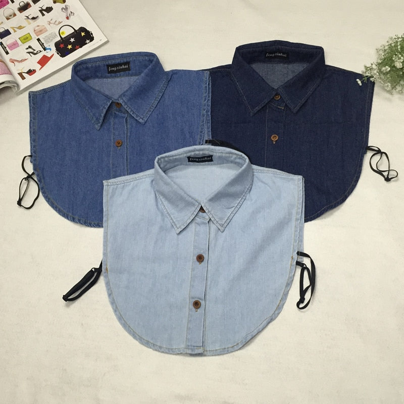 NEW Denim Dress Shirt Collar - Hijaby Fashion