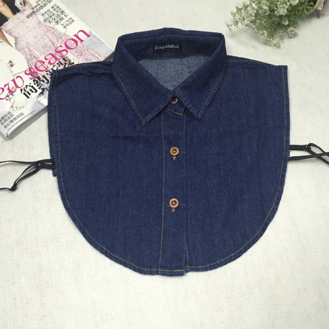 NEW Denim Dress Shirt Collar - Hijaby Fashion
