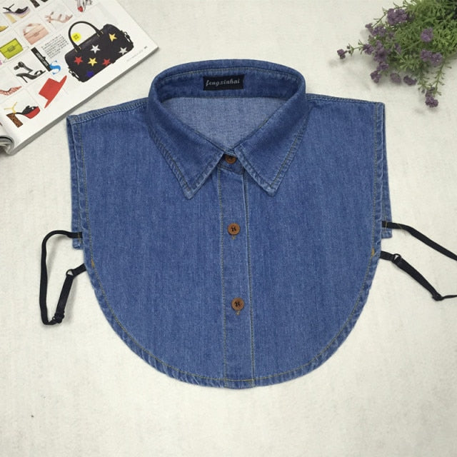 NEW Denim Dress Shirt Collar - Hijaby Fashion