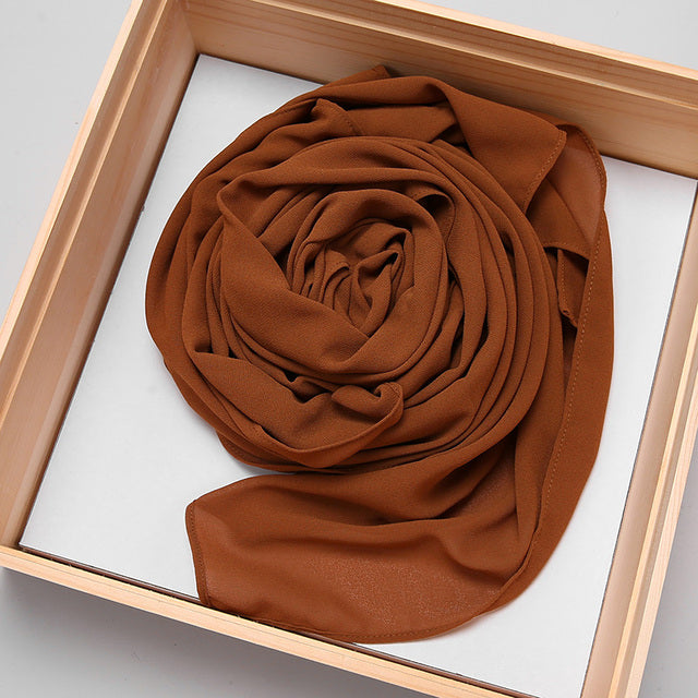 good stitching stitch plain high quality premium heavy Chiffon Ready to Wear instant hijab scarf hijabs long shawl - Hijaby Fashion