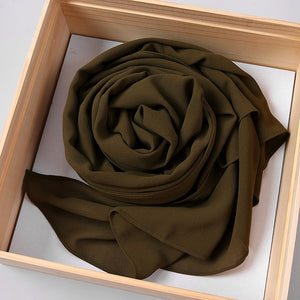 good stitching stitch plain high quality premium heavy Chiffon Ready to Wear instant hijab scarf hijabs long shawl - Hijaby Fashion