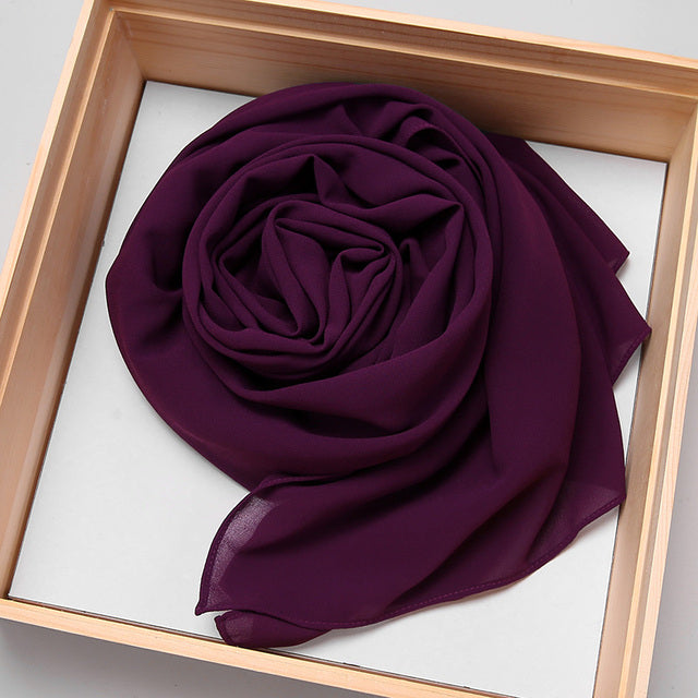 good stitching stitch plain high quality premium heavy Chiffon Ready to Wear instant hijab scarf hijabs long shawl - Hijaby Fashion
