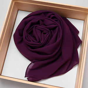 good stitching stitch plain high quality premium heavy Chiffon Ready to Wear instant hijab scarf hijabs long shawl - Hijaby Fashion