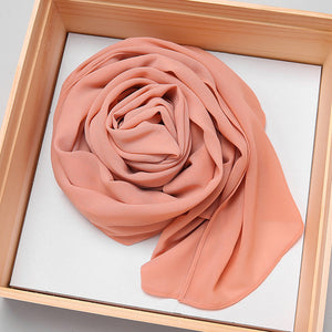 good stitching stitch plain high quality premium heavy Chiffon Ready to Wear instant hijab scarf hijabs long shawl - Hijaby Fashion