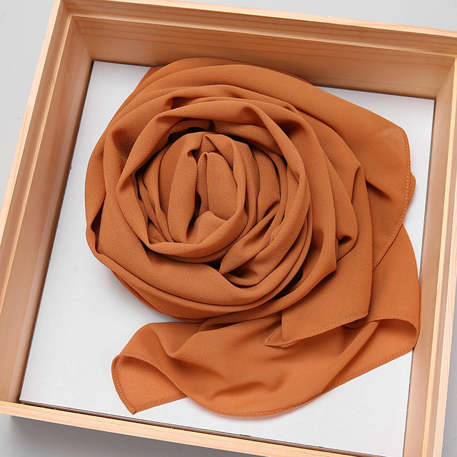 good stitching stitch plain high quality premium heavy Chiffon Ready to Wear instant hijab scarf hijabs long shawl - Hijaby Fashion
