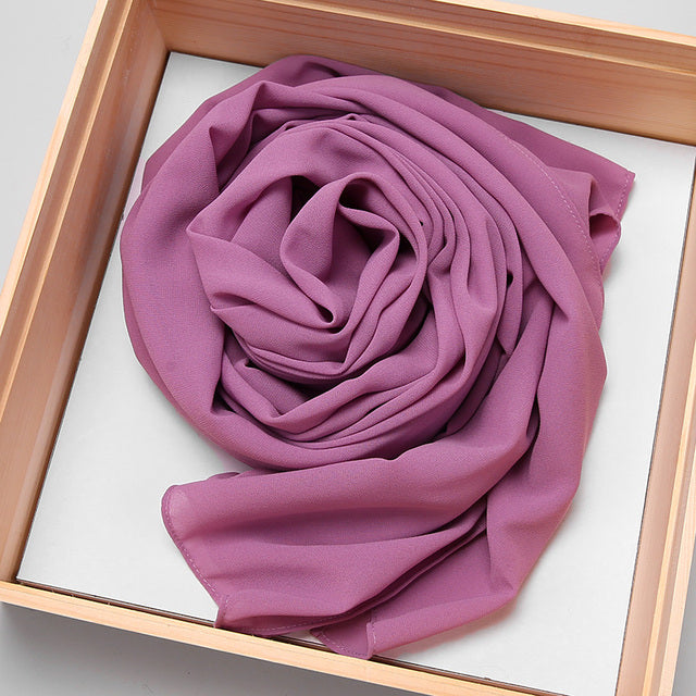 good stitching stitch plain high quality premium heavy Chiffon Ready to Wear instant hijab scarf hijabs long shawl - Hijaby Fashion