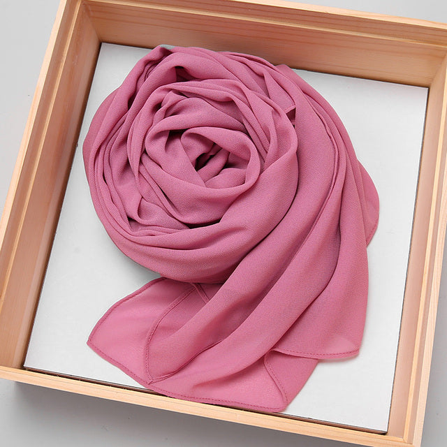 good stitching stitch plain high quality premium heavy Chiffon Ready to Wear instant hijab scarf hijabs long shawl - Hijaby Fashion